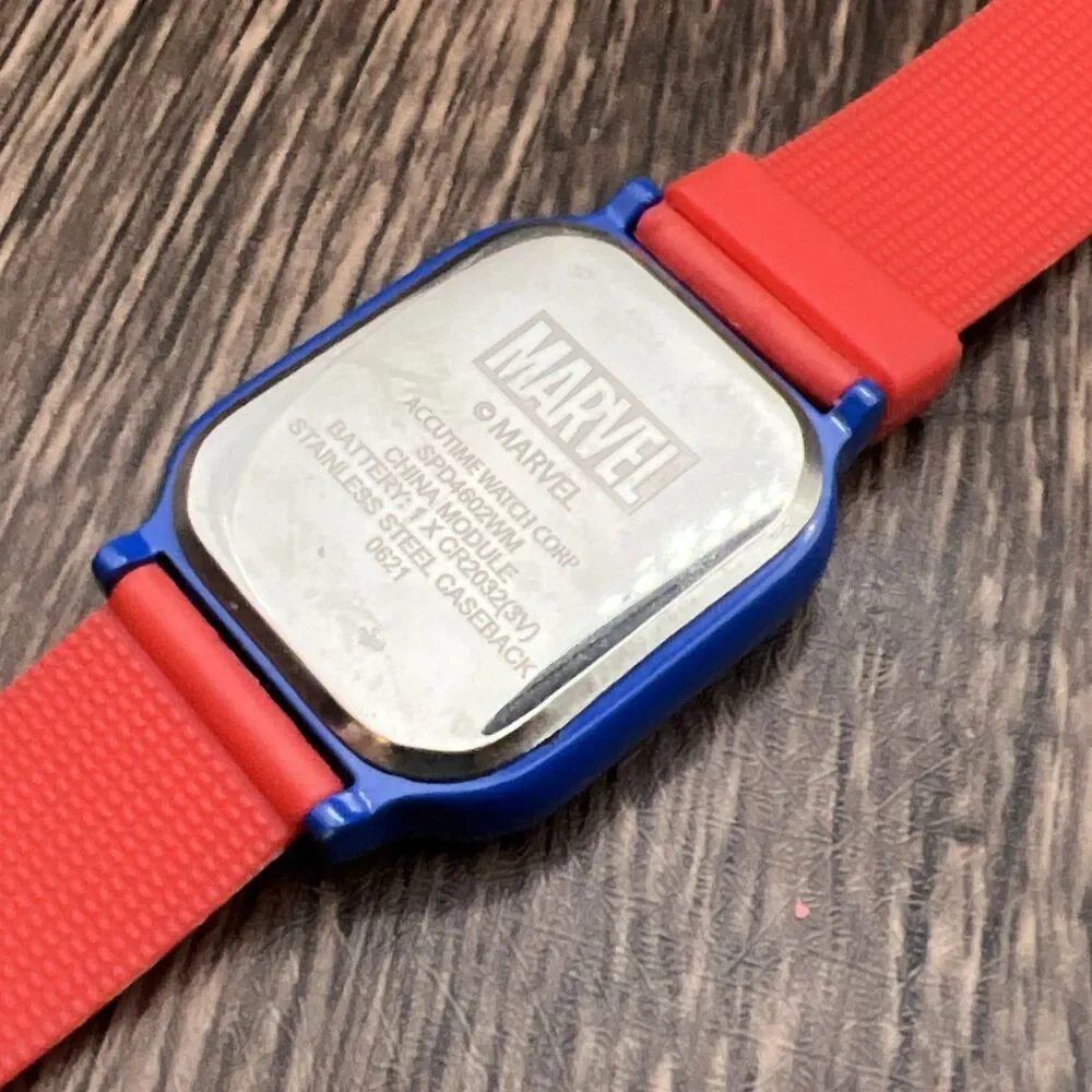 Marvel Spiderman Kids And All Ages LED Touch Watch Spider Band Works 7”